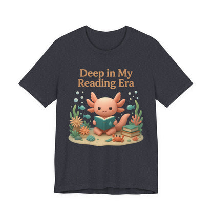 Axolotl "Deep in My Reading Era" 3D Art Graphic T-Shirt