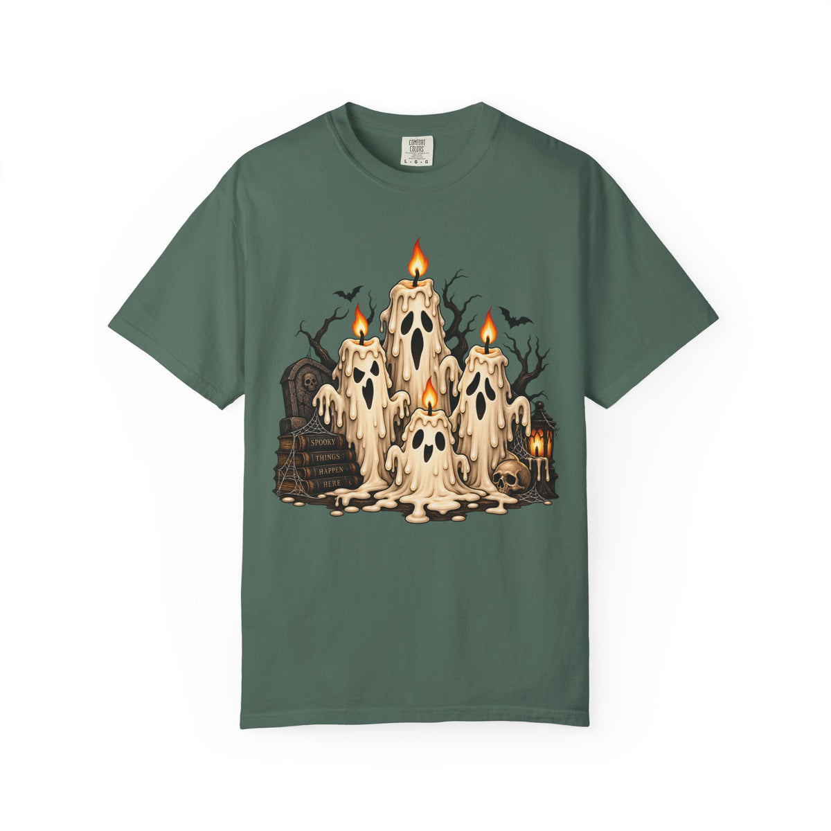 Melting Ghost Candle Halloween Graphic T-Shirt