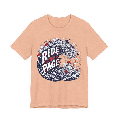 Ride the Page Literary Surf Wave Graphic Tee