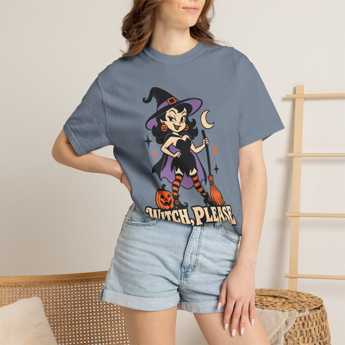 Witch, Please Retro Witch Halloween Graphic T-Shirt