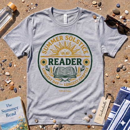 Rustic Summer Solstice Reader Graphic T‑Shirt