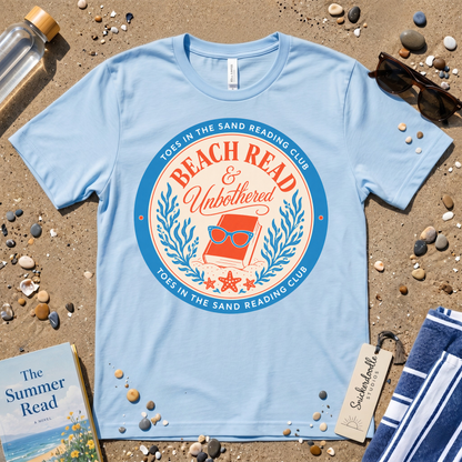 Beach Read & Unbothered Vintage Coastal Graphic T-Shirt