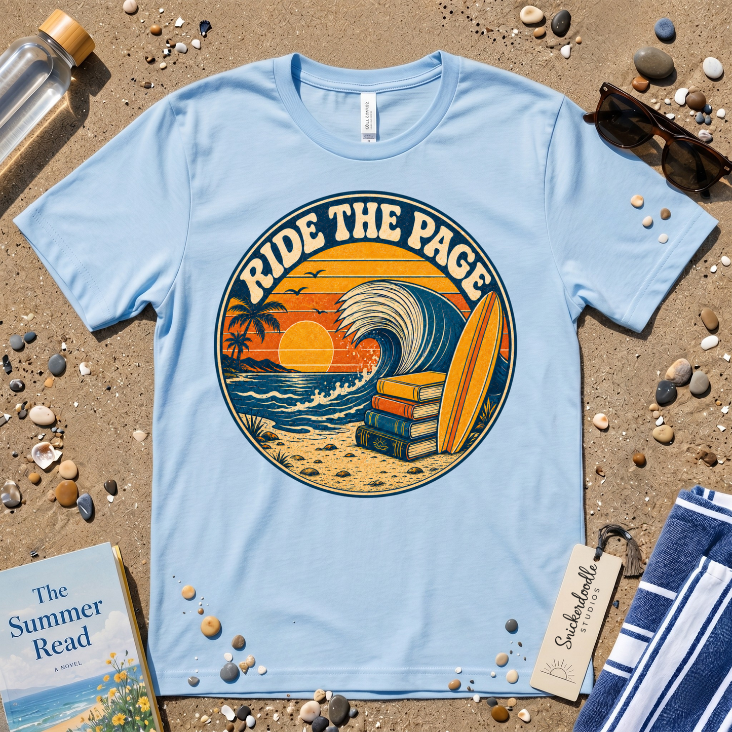 Ride the Page Vintage Surf Graphic T-Shirt