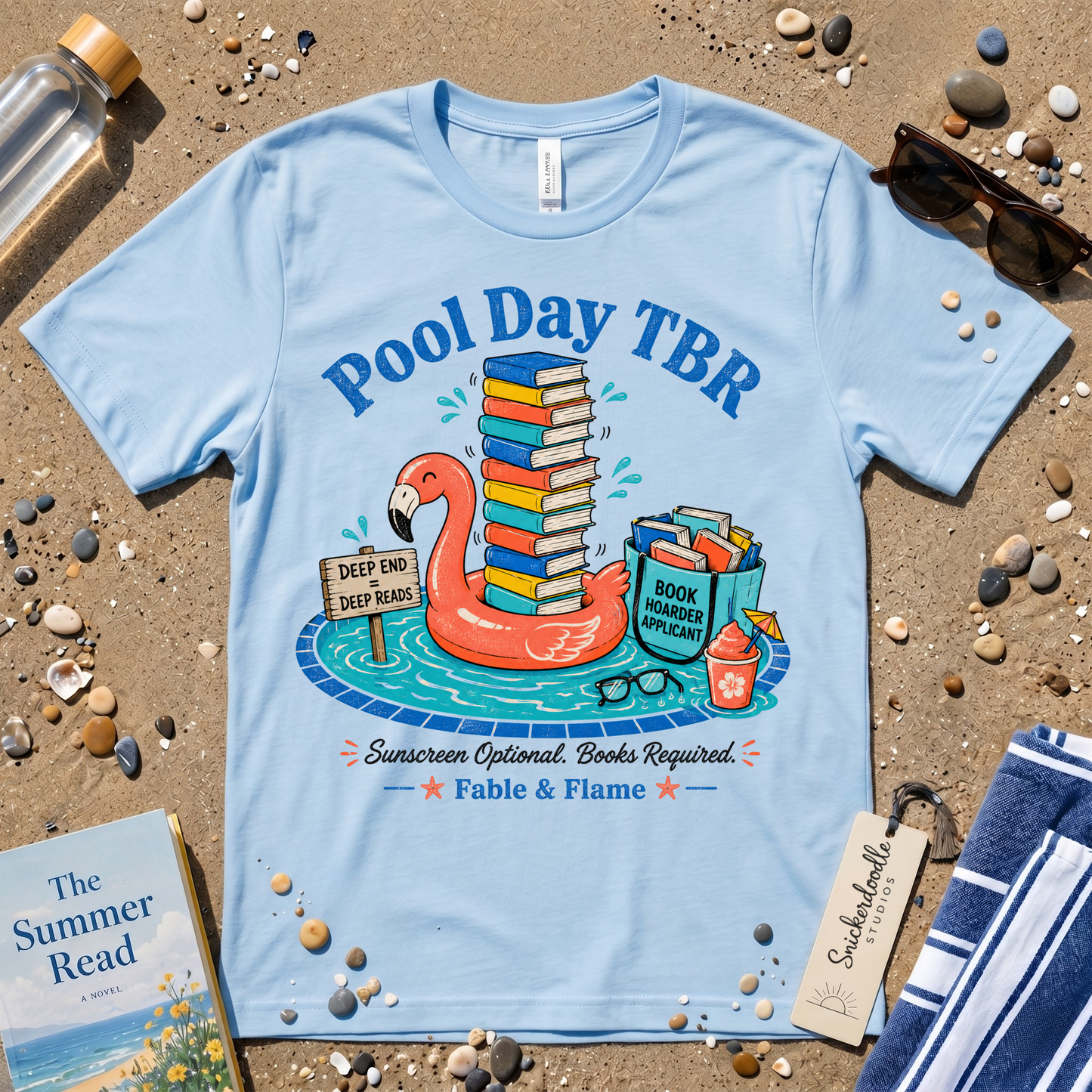 Pool Day TBR Flamingo Distressed Graphic T-Shirt