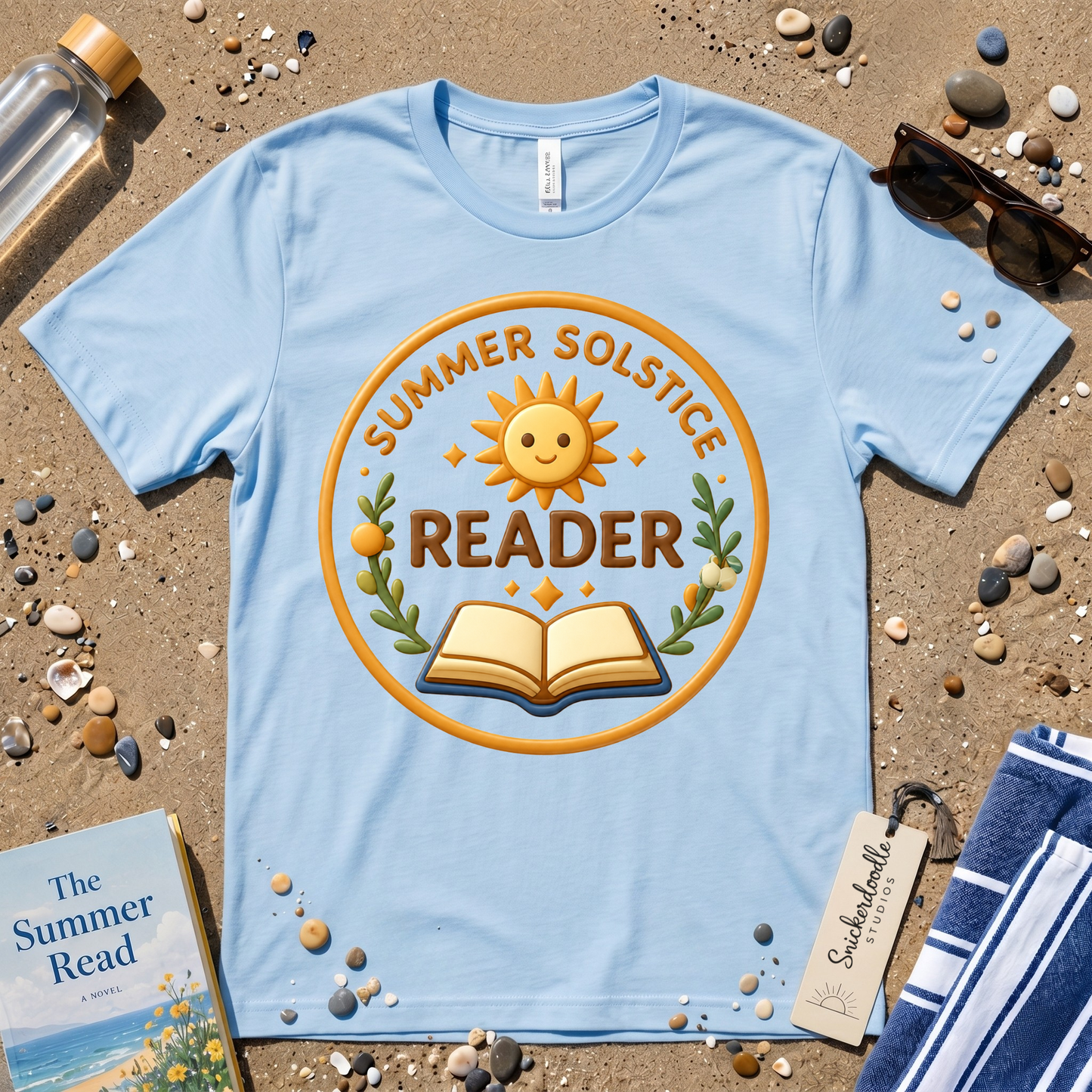 Summer Solstice Reader 3D Art Graphic T-Shirt