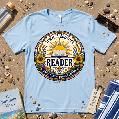 Summer Solstice Reader Wildflowers Graphic T‑Shirt