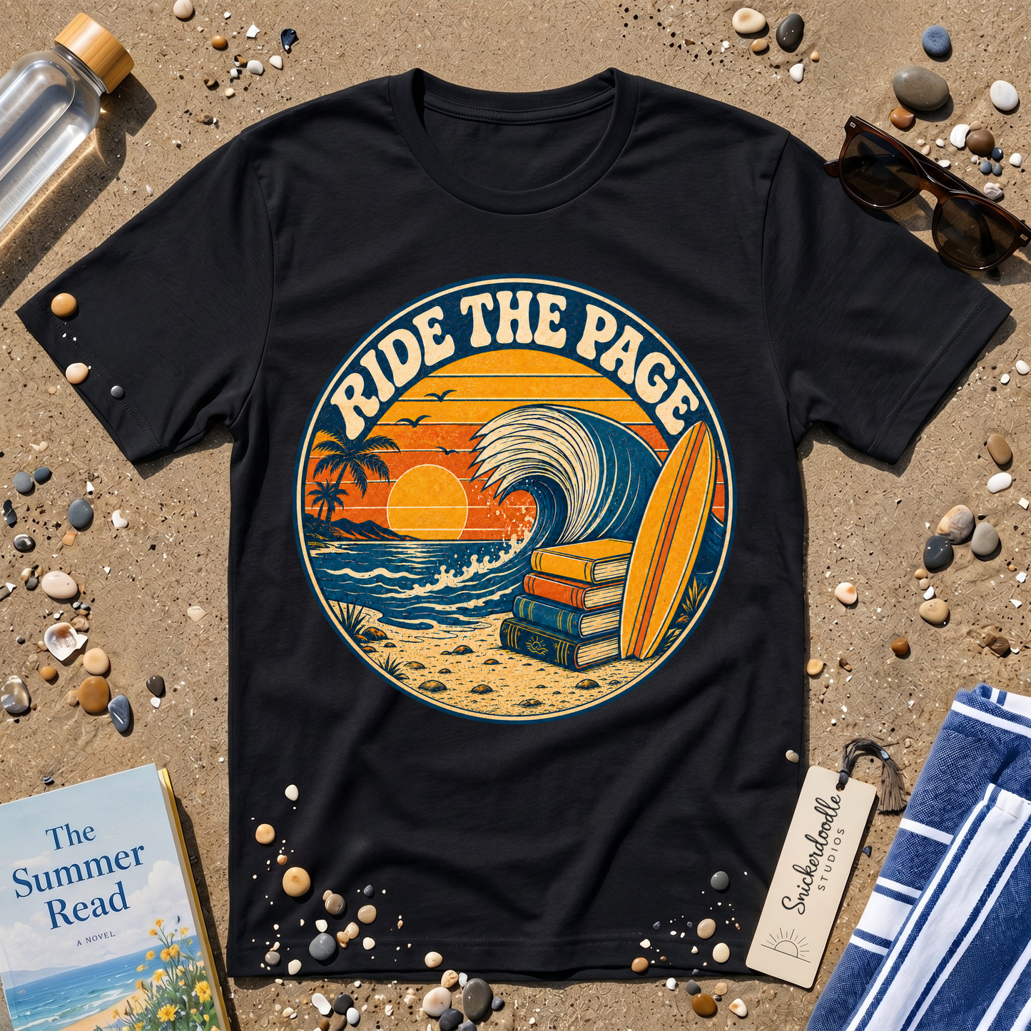 Ride the Page Vintage Surf Graphic T-Shirt