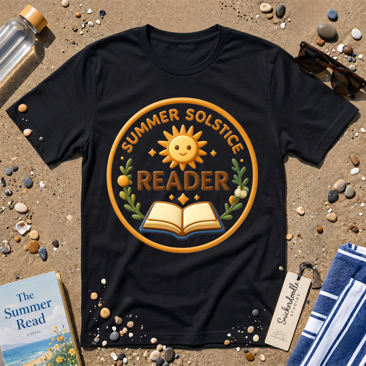 Summer Solstice Reader 3D Art Graphic T-Shirt