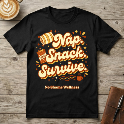 Nap, Snack, Survive Graphic T-Shirt