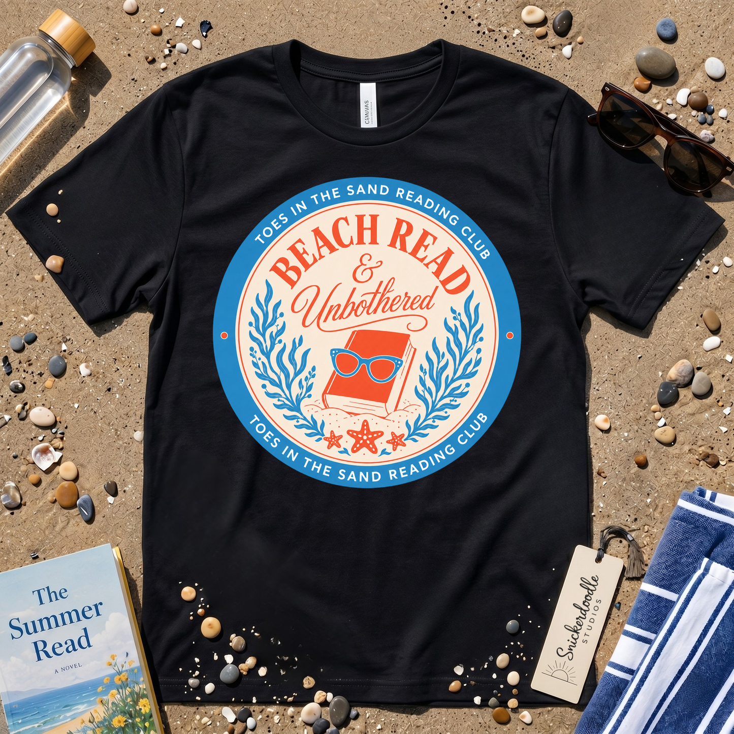 Beach Read & Unbothered Vintage Coastal Graphic T-Shirt