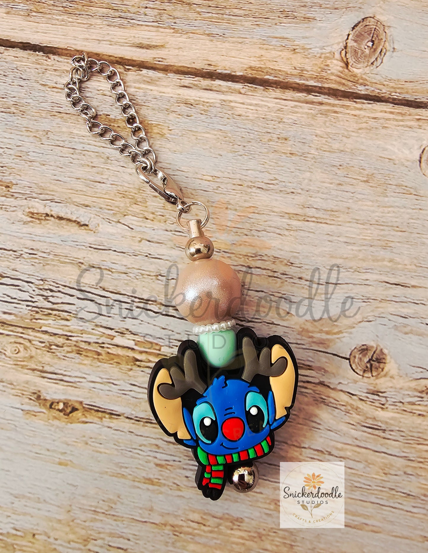 Blue Alien Reindeer Cup Charm
