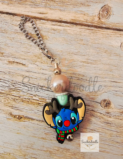 Blue Alien Reindeer Cup Charm