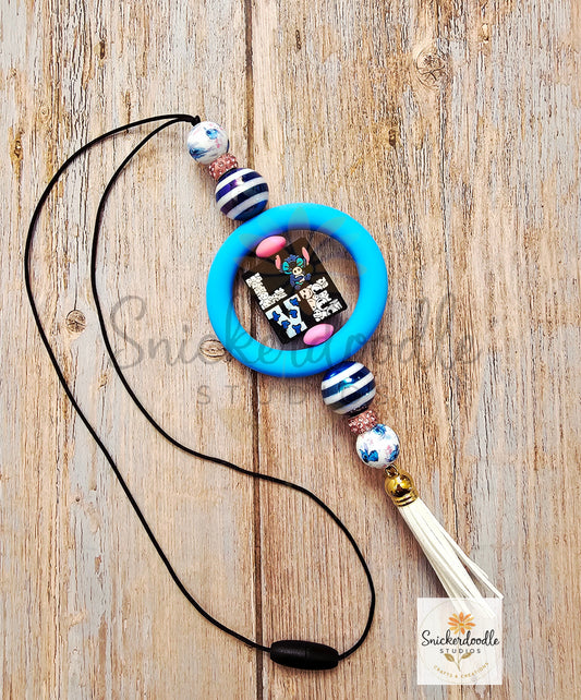 Blue Alien Love Car Charm