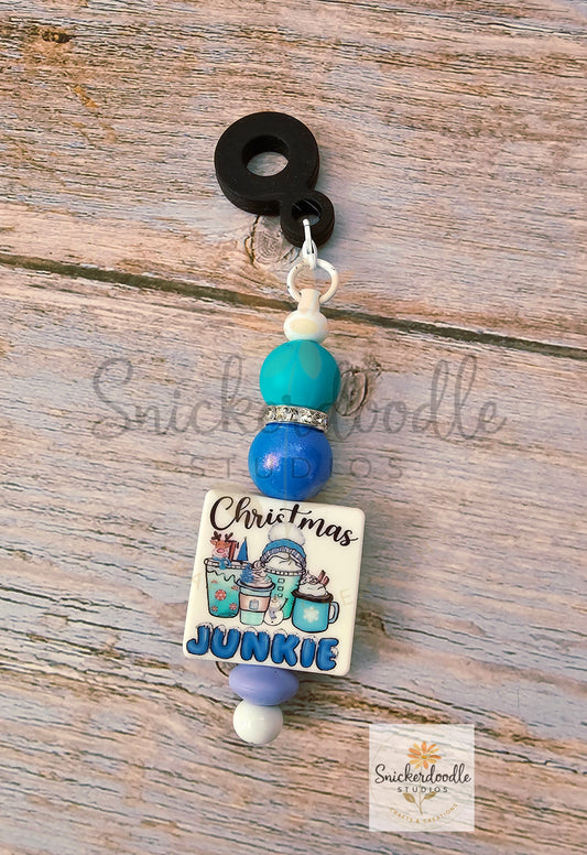 Christmas Junkie Straw Charm