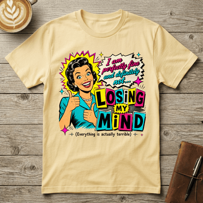 Losing My Mind Retro Pop Art Graphic T‑Shirt