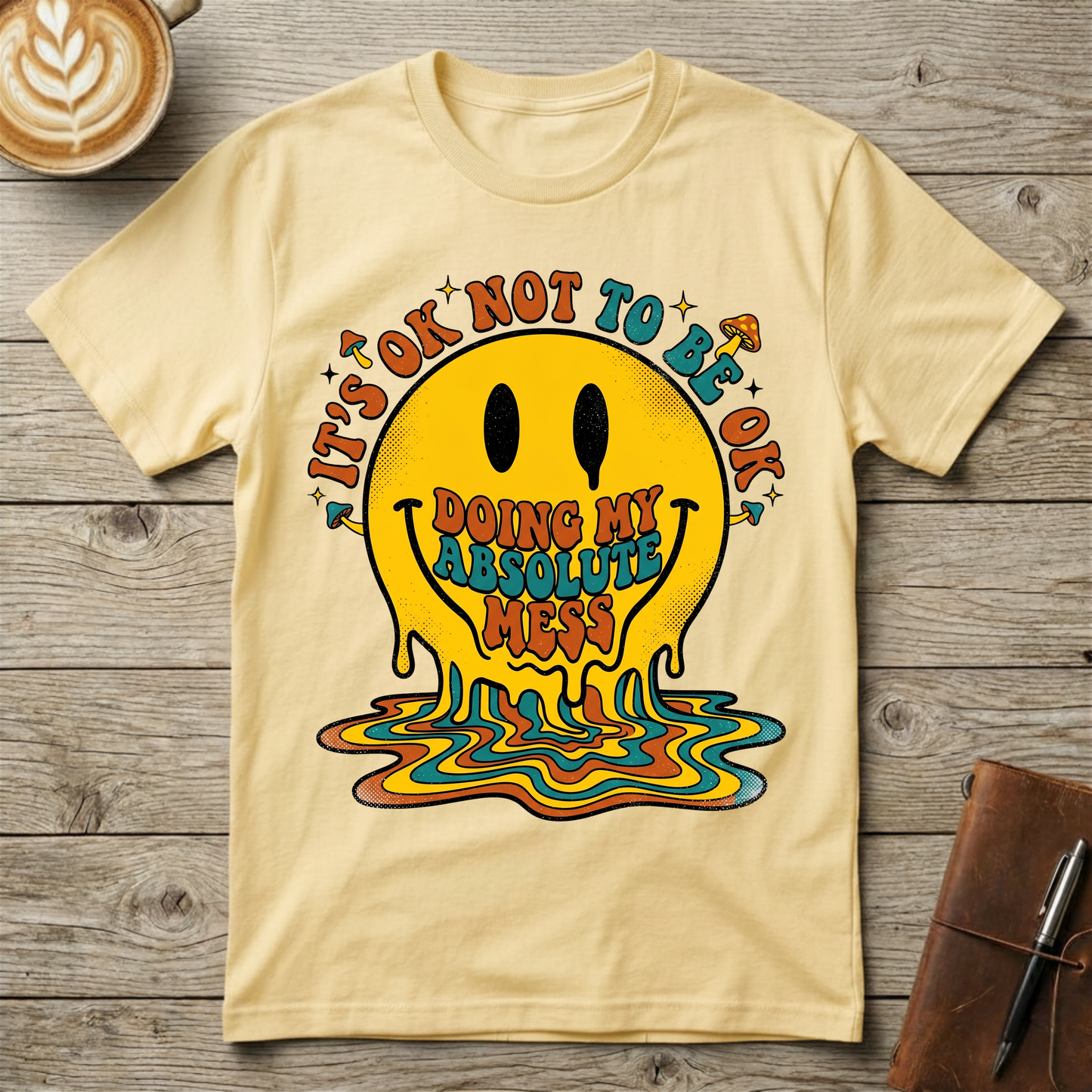 Melting Mess Smiley Graphic T-Shirt