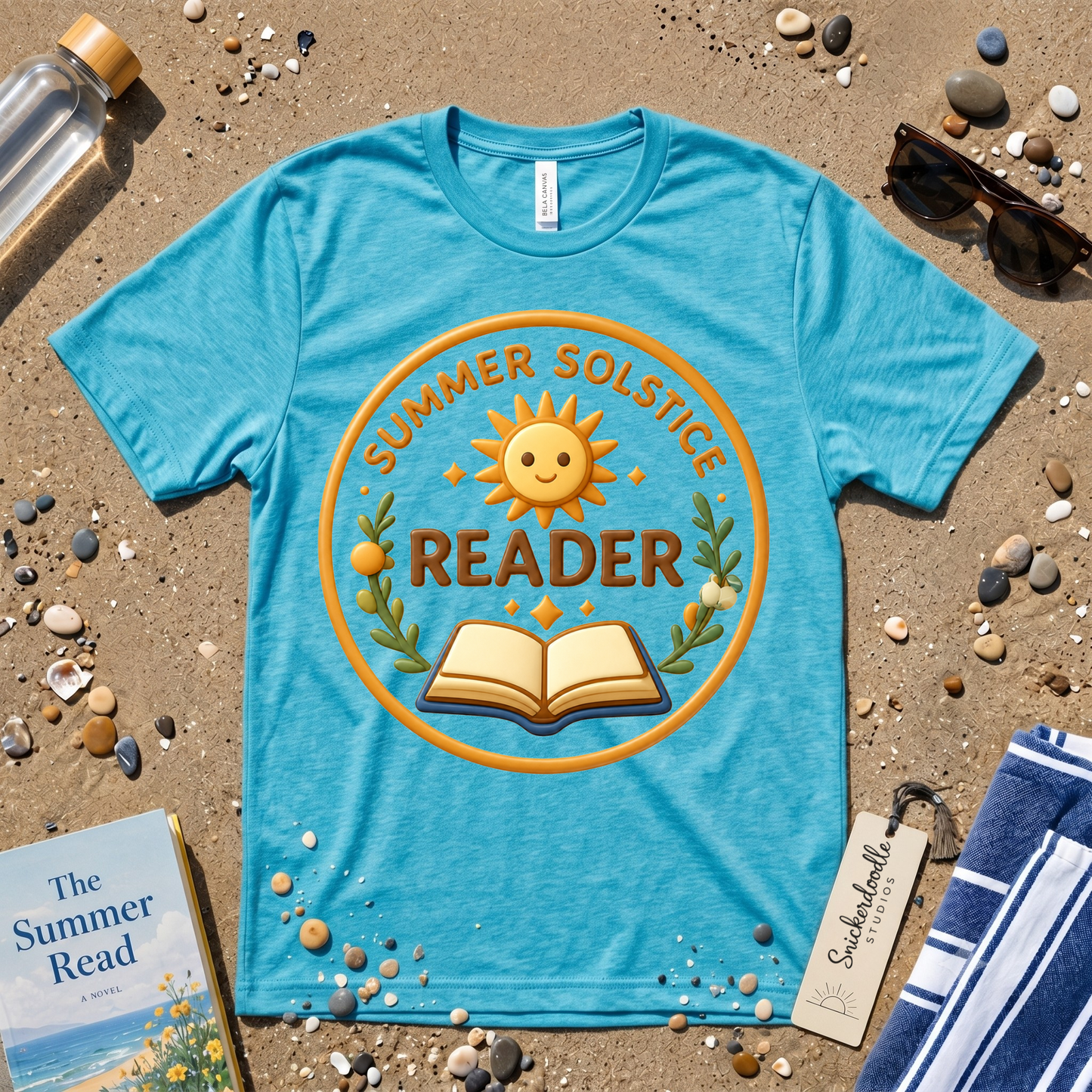 Summer Solstice Reader 3D Art Graphic T-Shirt