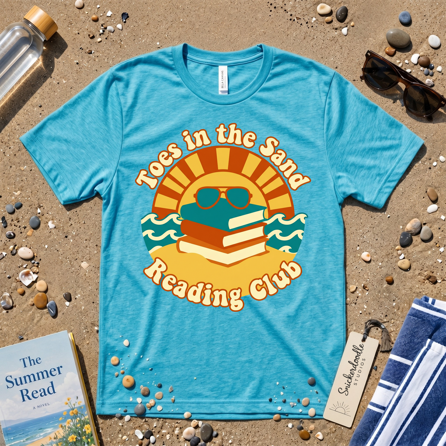 Toes in the Sand Reading Club Graphic T‑Shirt