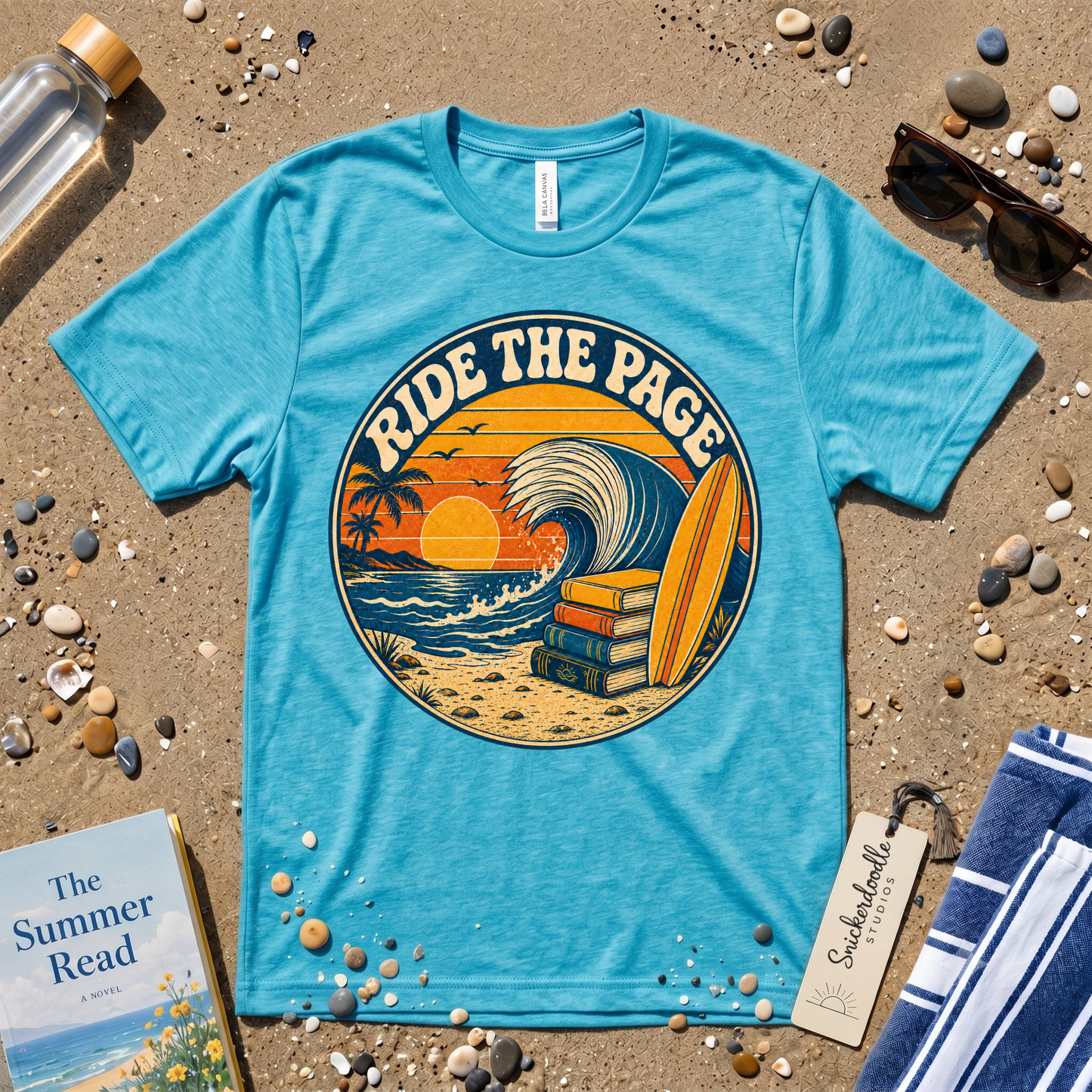 Ride the Page Vintage Surf Graphic T-Shirt