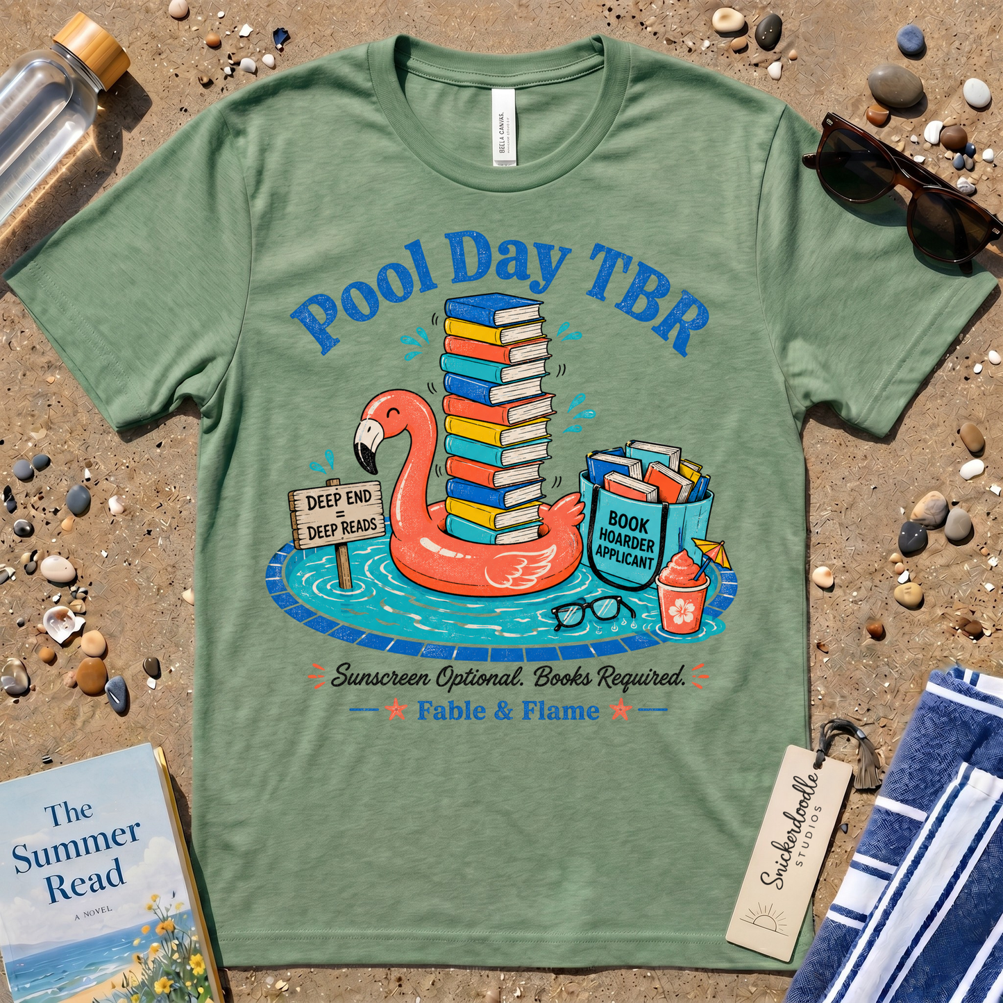 Pool Day TBR Flamingo Distressed Graphic T-Shirt
