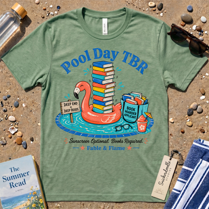 Pool Day TBR Flamingo Distressed Graphic T-Shirt