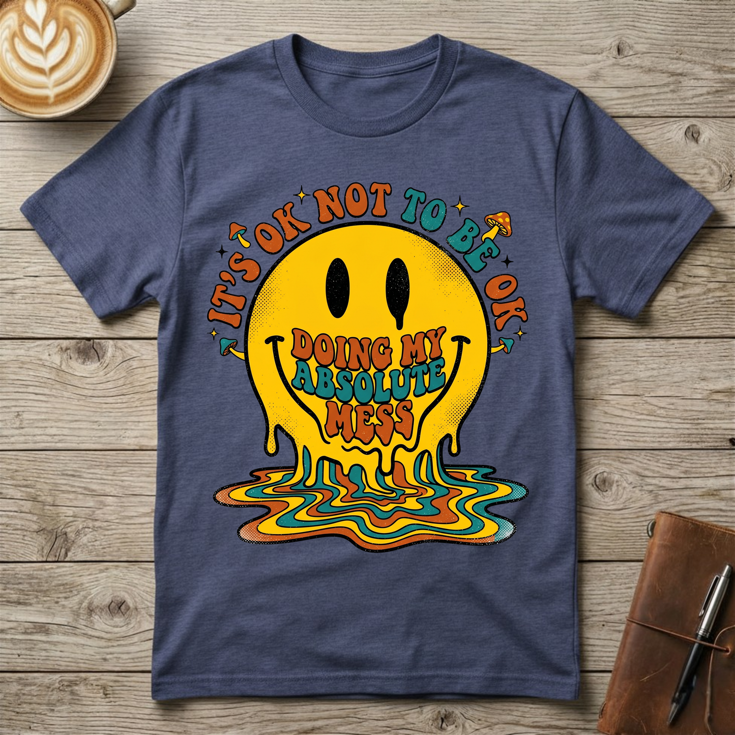 Melting Mess Smiley Graphic T-Shirt