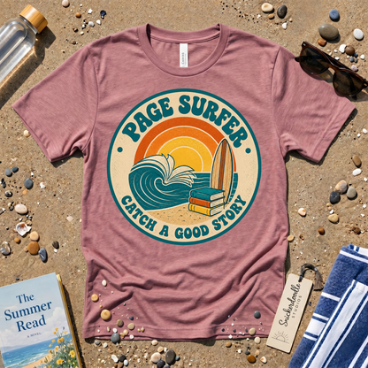 Retro Page Surfer: Catch a Good Story Graphic T-Shirt