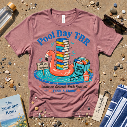 Pool Day TBR Flamingo Distressed Graphic T-Shirt
