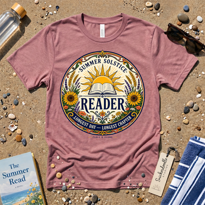 Summer Solstice Reader Wildflowers Graphic T‑Shirt
