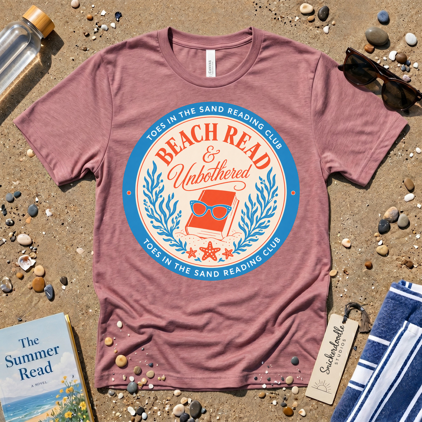 Beach Read & Unbothered Vintage Coastal Graphic T-Shirt