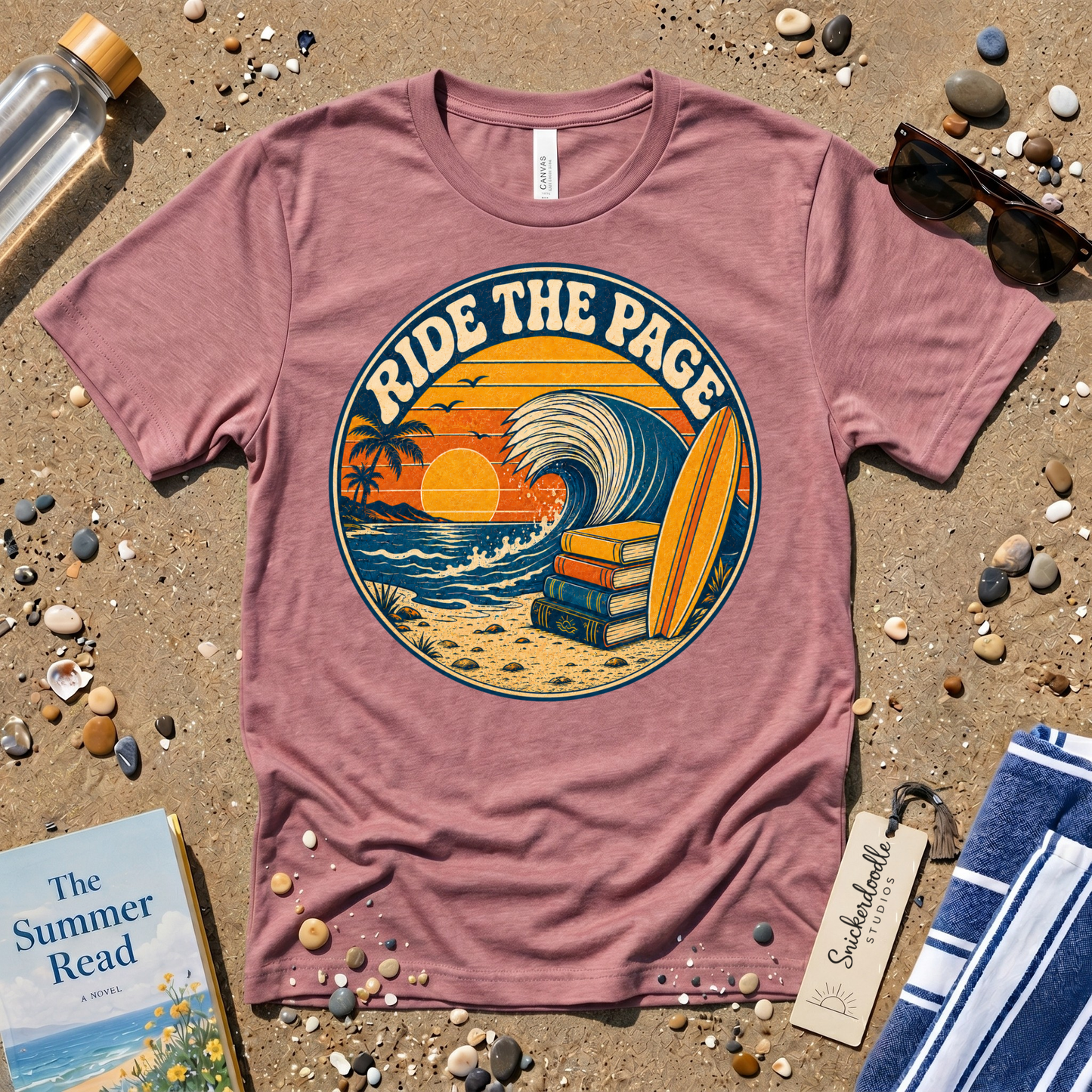 Ride the Page Vintage Surf Graphic T-Shirt