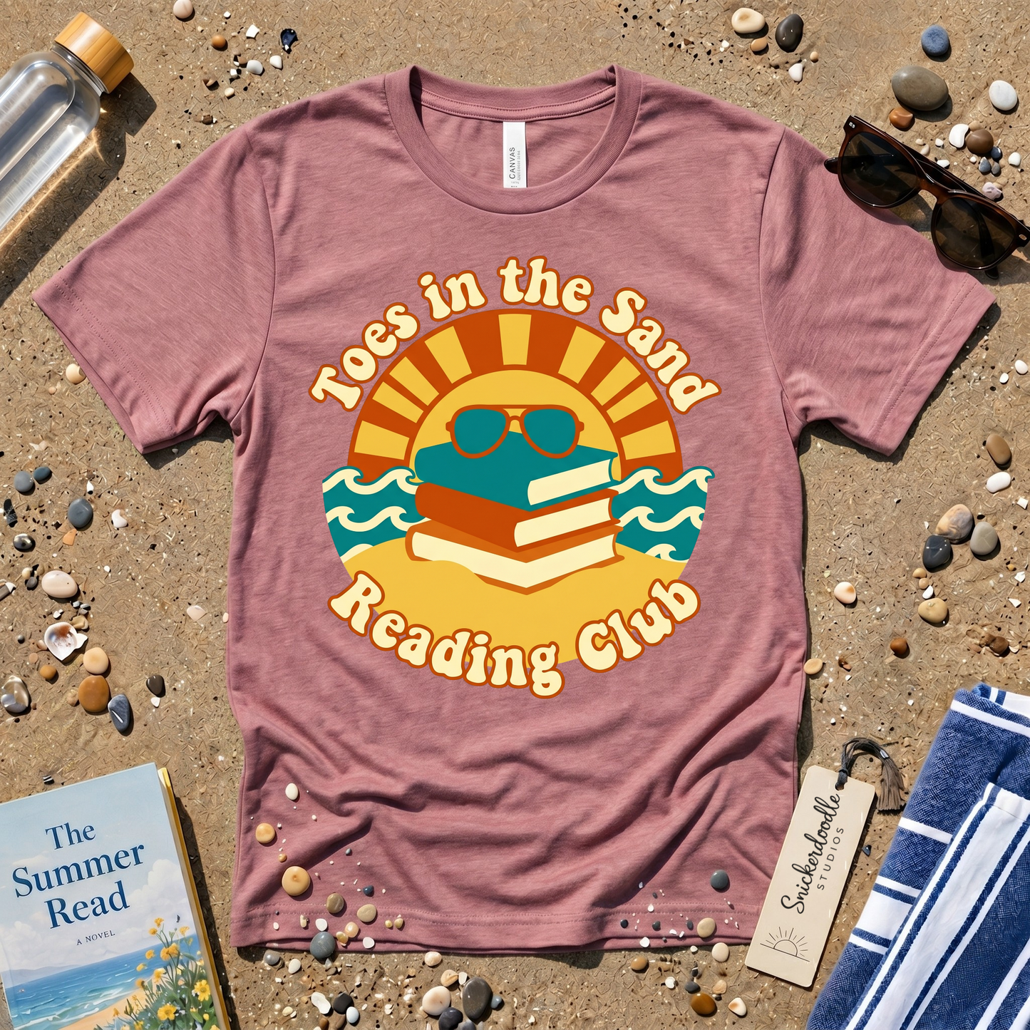 Toes in the Sand Reading Club Graphic T‑Shirt