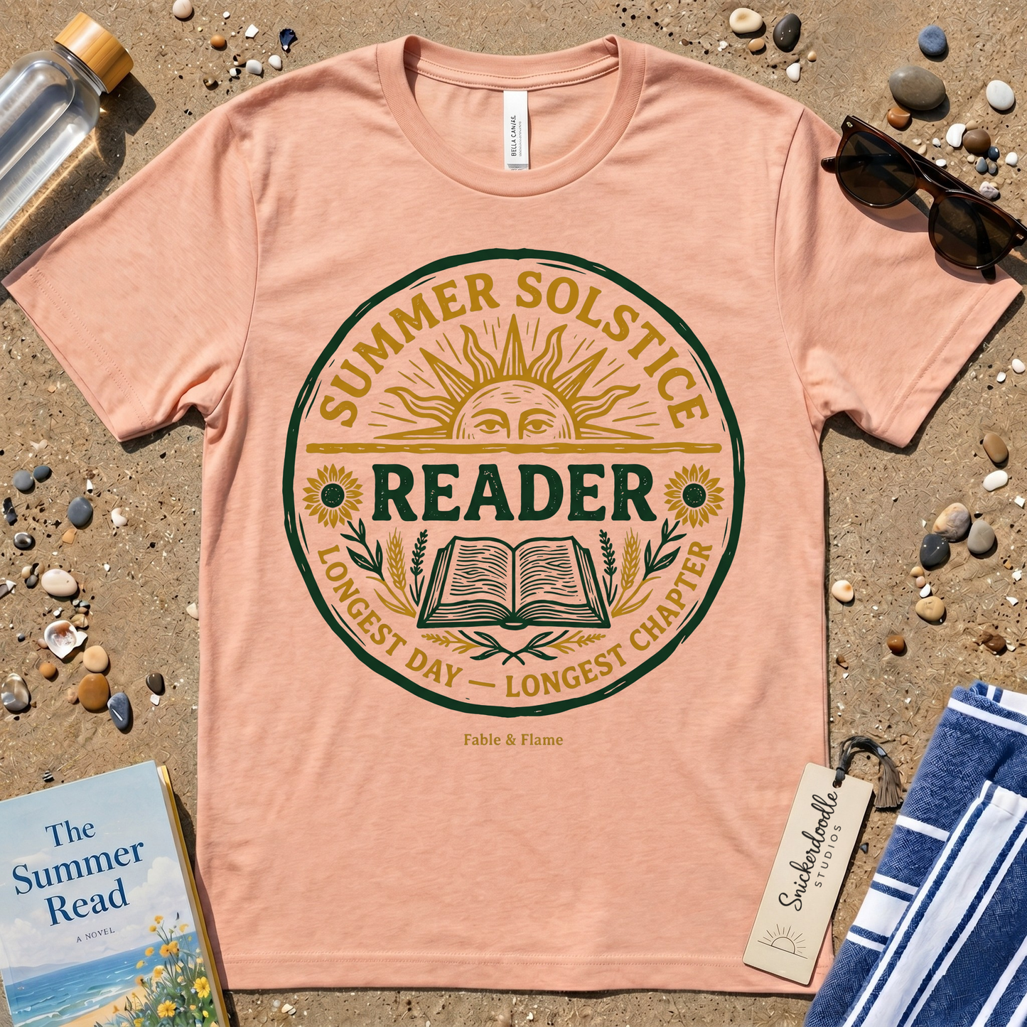 Rustic Summer Solstice Reader Graphic T‑Shirt