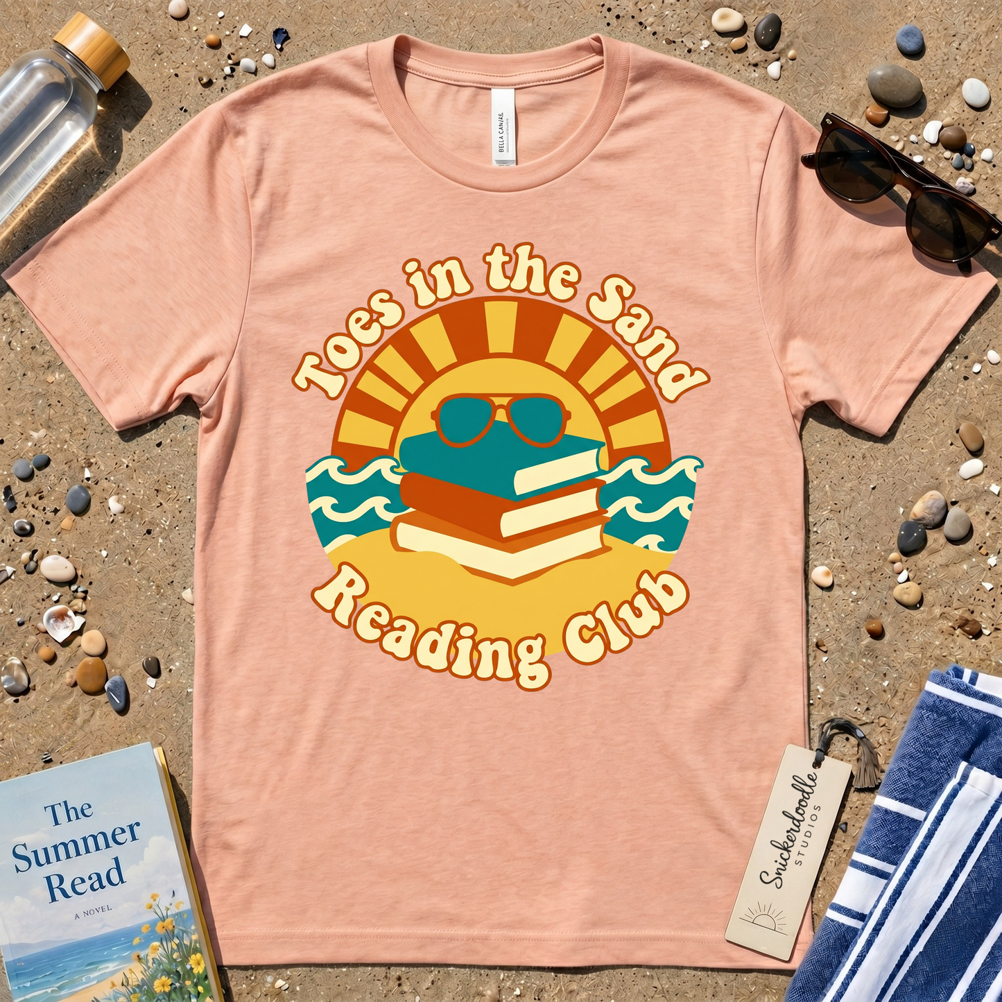 Toes in the Sand Reading Club Graphic T‑Shirt