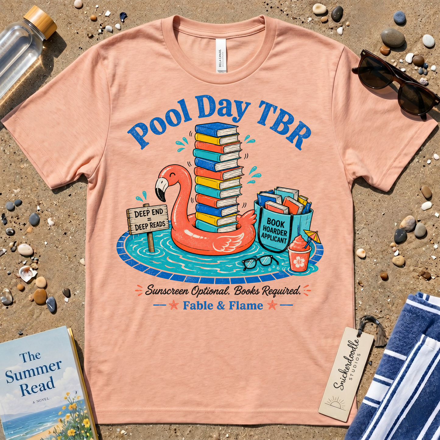 Pool Day TBR Flamingo Distressed Graphic T-Shirt