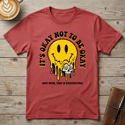Melting Smiley "It's Okay Not To Be Okay" Graphic T-Shirt