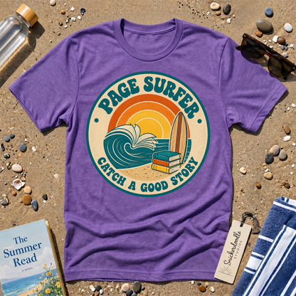 Retro Page Surfer: Catch a Good Story Graphic T-Shirt