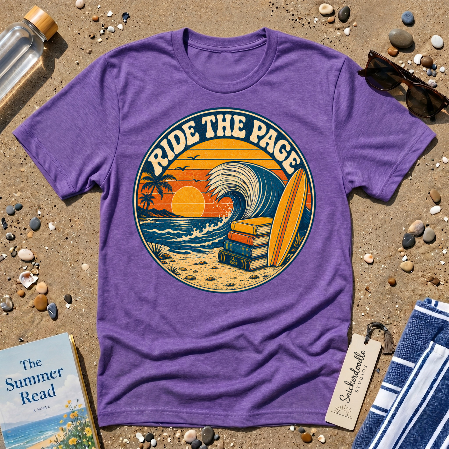 Ride the Page Vintage Surf Graphic T-Shirt