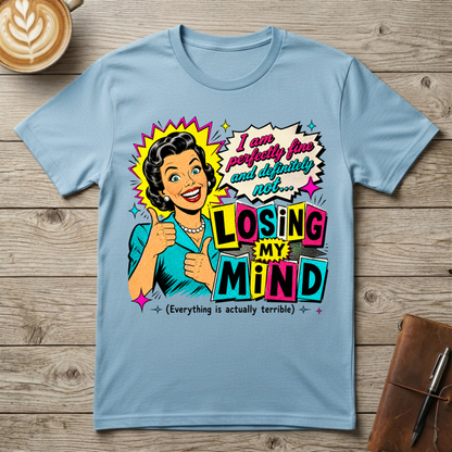 Losing My Mind Retro Pop Art Graphic T‑Shirt