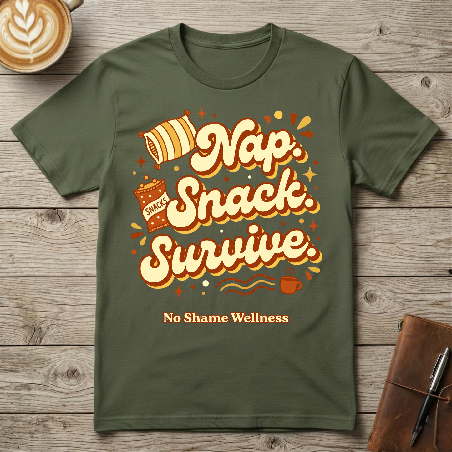 Nap, Snack, Survive Graphic T-Shirt