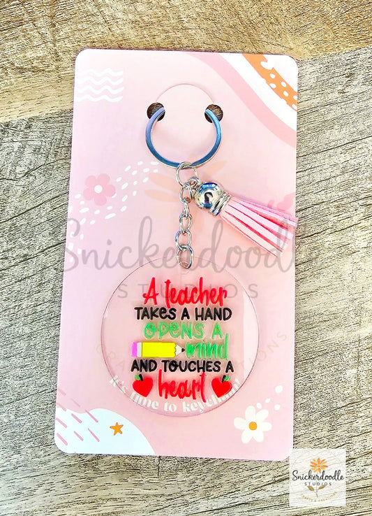 Open Hand Touch Heart Acrylic Keychain