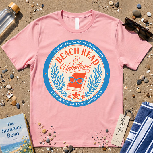 Beach Read & Unbothered Vintage Coastal Graphic T-Shirt
