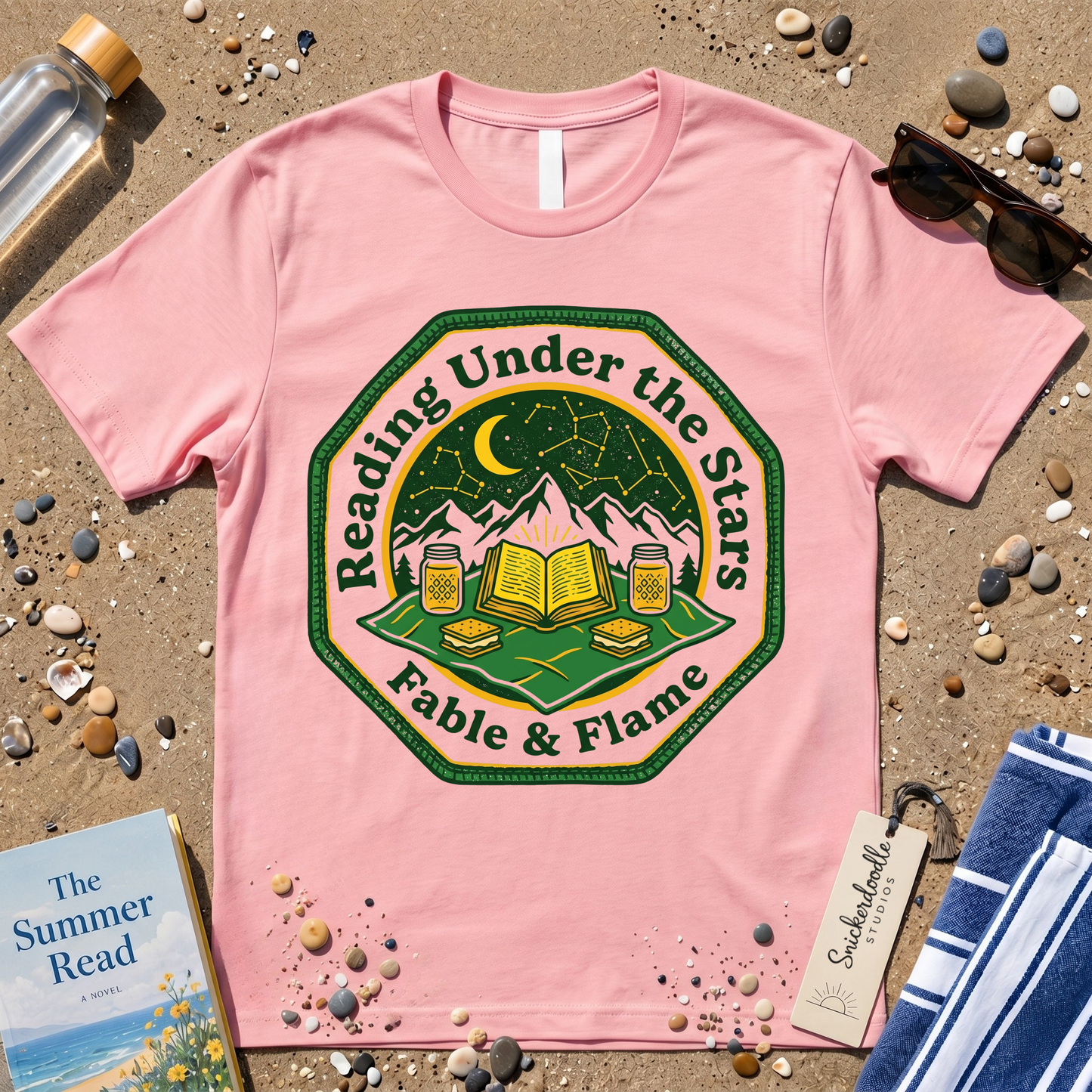 Reading Under the Stars Badge Graphic T-Shirt