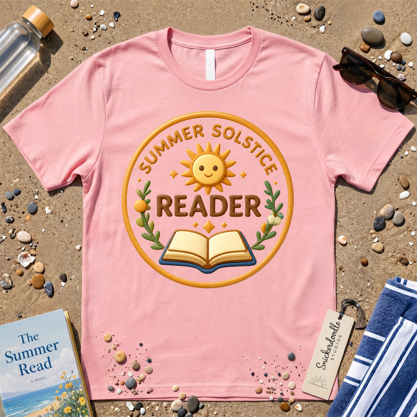 Summer Solstice Reader 3D Art Graphic T-Shirt