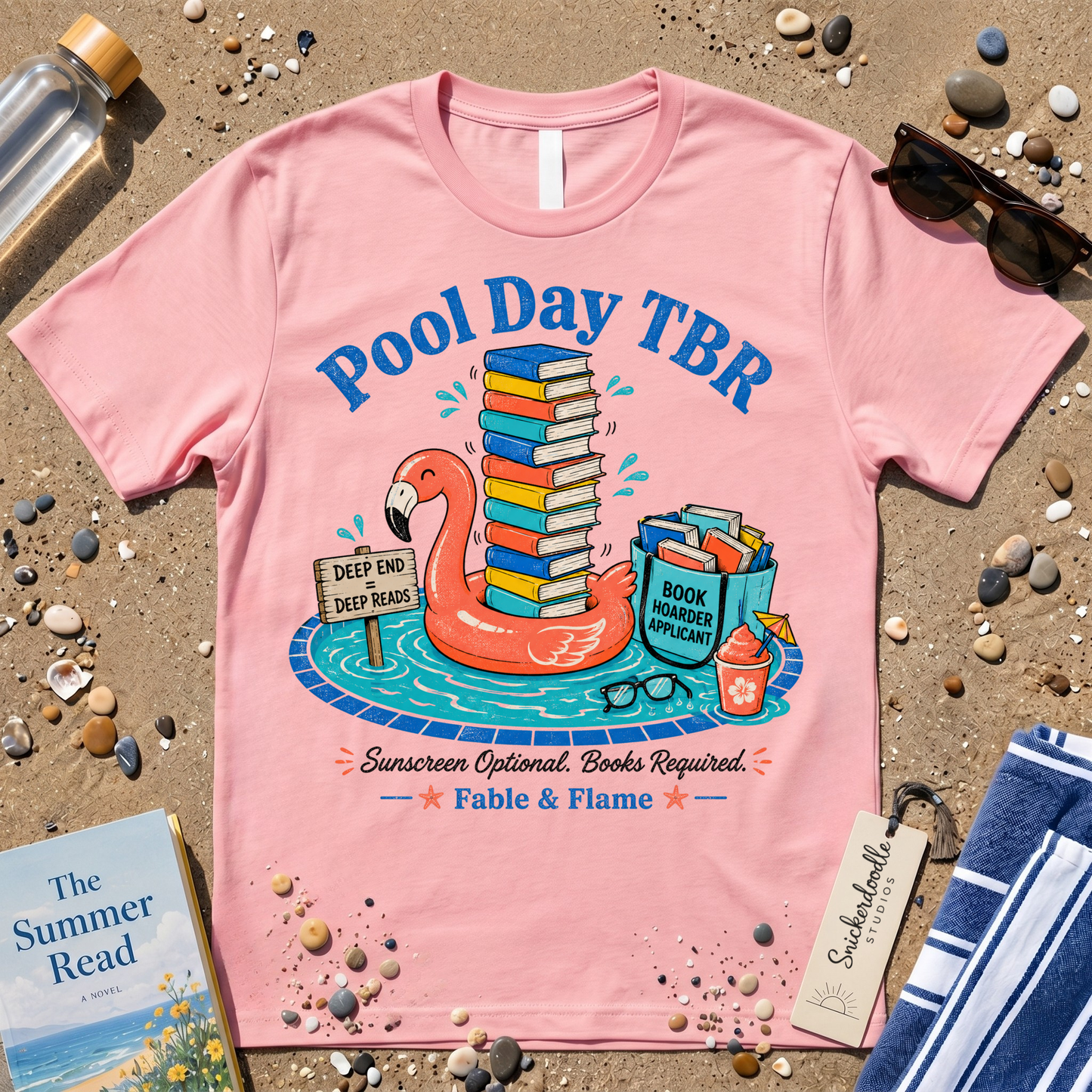 Pool Day TBR Flamingo Distressed Graphic T-Shirt