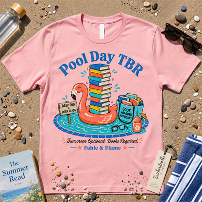 Pool Day TBR Flamingo Distressed Graphic T-Shirt