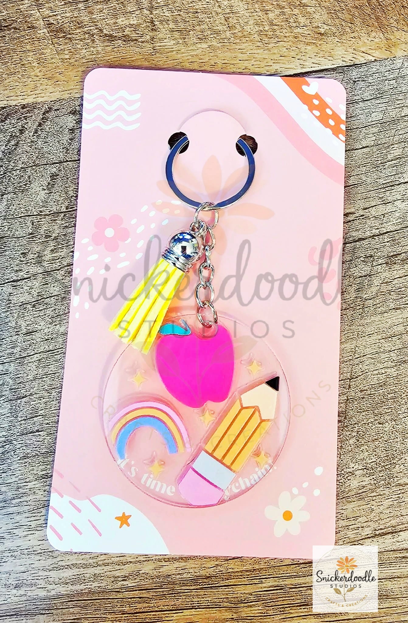 Rainbows & Pencils Acrylic Keychain