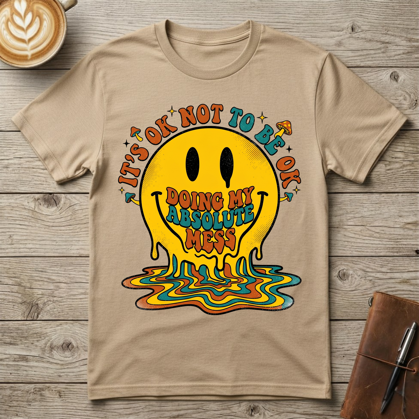 Melting Mess Smiley Graphic T-Shirt