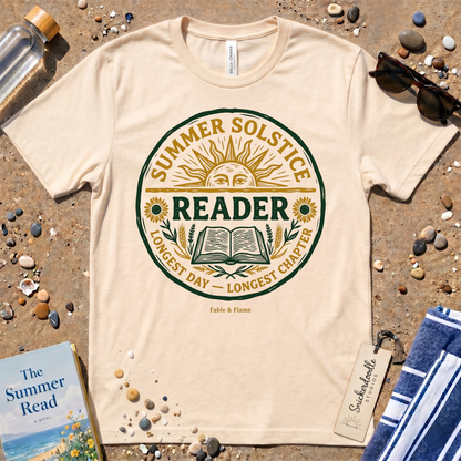 Rustic Summer Solstice Reader Graphic T‑Shirt