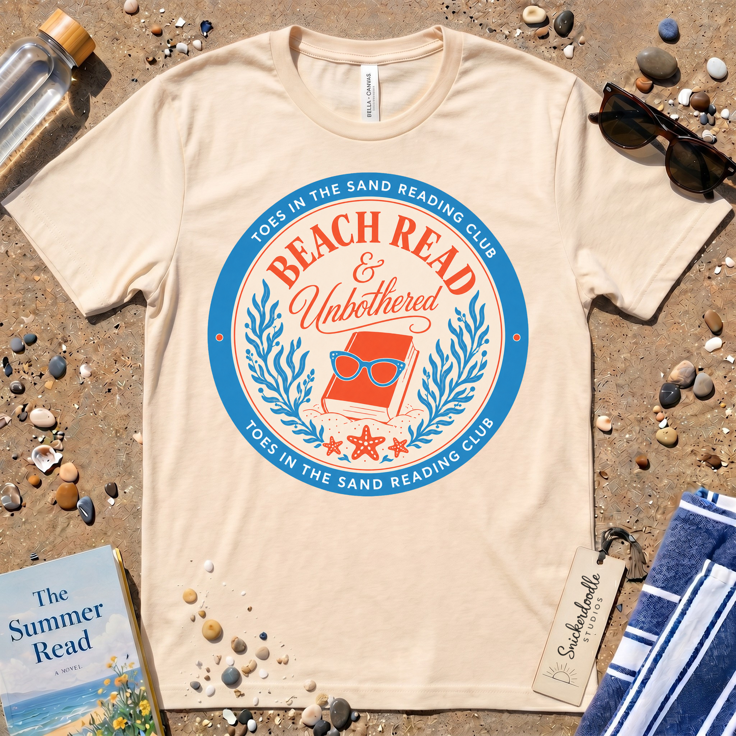 Beach Read & Unbothered Vintage Coastal Graphic T-Shirt
